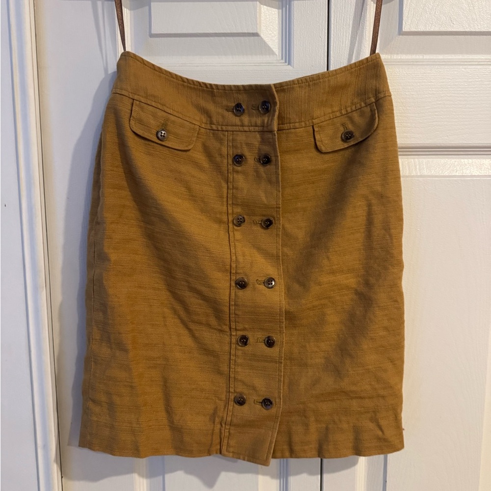 Button-Front Tan Skirt